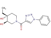 (3R*,4R*)-4-ethyl-1-[(1-phenyl-1H-1,2,3-triazol-4-yl)carbonyl]piperidine-3,4-diol