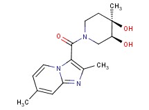 (3S*,4R*)-1-[(2,7-dimethylimidazo[1,2-a]pyridin-3-yl)carbonyl]-4-methylpiperidine-3,4-diol