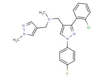 1-[3-(2-chlorophenyl)-1-(4-fluorophenyl)-1H-pyrazol-4-yl]-N-methyl-N-[(1-methyl-1H-pyrazol-4-yl)methyl]methanamine