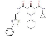 1-cyclohexyl-N-cyclopropyl-4-oxo-N'-[2-(4-phenyl-1,3-thiazol-2-yl)ethyl]-1,4-dihydro-3,5-pyridinedicarboxamide