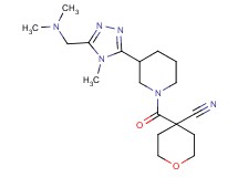 4-[(3-{5-[(dimethylamino)methyl]-4-methyl-4H-1,2,4-triazol-3-yl}piperidin-1-yl)carbonyl]tetrahydro-2H-pyran-4-carbonitrile