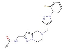 N-[(5-{[1-(2-fluorophenyl)-1H-pyrazol-4-yl]methyl}-4,5,6,7-tetrahydropyrazolo[1,5-a]pyrazin-2-yl)methyl]acetamide