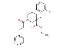 ethyl 3-(2-fluorobenzyl)-1-[3-(3-pyridinyl)propanoyl]-3-piperidinecarboxylate