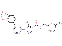 1-[4-(1,3-benzodioxol-5-yl)-2-pyrimidinyl]-5-methyl-N-[(6-methyl-2-pyridinyl)methyl]-1H-pyrazole-4-carboxamide