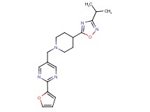 2-(2-furyl)-5-{[4-(3-isopropyl-1,2,4-oxadiazol-5-yl)piperidin-1-yl]methyl}pyrimidine