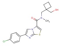 6-(4-chlorophenyl)-N-{[1-(hydroxymethyl)cyclobutyl]methyl}-N-methylimidazo[2,1-b][1,3]thiazole-3-carboxamide