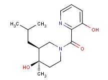 2-{[(3S*,4R*)-4-hydroxy-3-isobutyl-4-methylpiperidin-1-yl]carbonyl}pyridin-3-ol