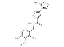 N-[(4-methoxy-3,5-dimethyl-2-pyridinyl)methyl]-N-methyl-3-(1-methyl-1H-pyrrol-2-yl)-1H-pyrazole-5-carboxamide