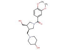 1-{[(3R*,4R*)-1-(3,4-dimethoxybenzoyl)-4-(hydroxymethyl)pyrrolidin-3-yl]methyl}piperidin-4-ol