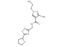 3-methyl-1-propyl-N-{[5-(tetrahydro-2-furanyl)-1,2,4-oxadiazol-3-yl]methyl}-1H-pyrazole-4-carboxamide