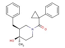 (3S*,4R*)-3-benzyl-4-methyl-1-[(1-phenylcyclopropyl)carbonyl]-4-piperidinol