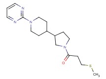 2-(4-{1-[3-(methylthio)propanoyl]-3-pyrrolidinyl}-1-piperidinyl)pyrimidine