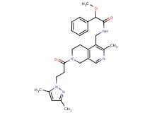 N-({7-[3-(3,5-dimethyl-1H-pyrazol-1-yl)propanoyl]-3-methyl-5,6,7,8-tetrahydro-2,7-naphthyridin-4-yl}methyl)-2-methoxy-2-phenylacetamide