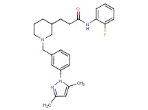 3-{1-[3-(3,5-dimethyl-1H-pyrazol-1-yl)benzyl]-3-piperidinyl}-N-(2-fluorophenyl)propanamide