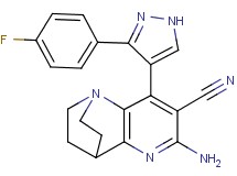 6-amino-8-[3-(4-fluorophenyl)-1H-pyrazol-4-yl]-3,4-dihydro-2H-1,4-ethano-1,5-naphthyridine-7-carbonitrile