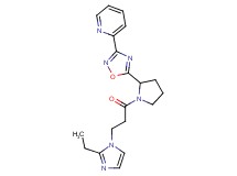 2-(5-{1-[3-(2-ethyl-1H-imidazol-1-yl)propanoyl]-2-pyrrolidinyl}-1,2,4-oxadiazol-3-yl)pyridine