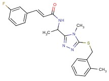 (2E)-3-(3-fluorophenyl)-N-(1-{4-methyl-5-[(2-methylbenzyl)thio]-4H-1,2,4-triazol-3-yl}ethyl)acrylamide