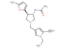 N-[(3S*,4R*)-1-[(5-cyano-1-ethyl-1H-pyrrol-3-yl)methyl]-4-(5-methyl-2-furyl)-3-pyrrolidinyl]acetamide