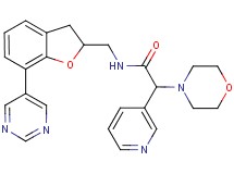 2-(4-morpholinyl)-2-(3-pyridinyl)-N-{[7-(5-pyrimidinyl)-2,3-dihydro-1-benzofuran-2-yl]methyl}acetamide