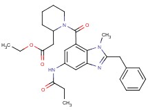 ethyl (1-{[2-benzyl-1-methyl-5-(propionylamino)-1H-benzimidazol-7-yl]carbonyl}-2-piperidinyl)acetate