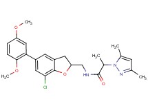 N-{[7-chloro-5-(2,5-dimethoxyphenyl)-2,3-dihydro-1-benzofuran-2-yl]methyl}-2-(3,5-dimethyl-1H-pyrazol-1-yl)propanamide