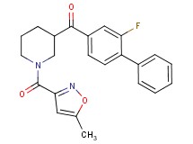 (2-fluoro-4-biphenylyl){1-[(5-methyl-3-isoxazolyl)carbonyl]-3-piperidinyl}methanone
