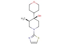 (3R*,4R*)-3-methyl-4-(tetrahydro-2H-pyran-4-yl)-1-(1,3-thiazol-2-yl)-4-piperidinol