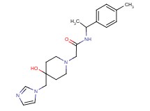 2-[4-hydroxy-4-(1H-imidazol-1-ylmethyl)piperidin-1-yl]-N-[1-(4-methylphenyl)ethyl]acetamide