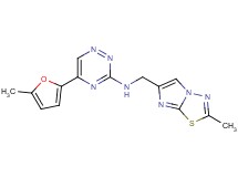 5-(5-methyl-2-furyl)-N-[(2-methylimidazo[2,1-b][1,3,4]thiadiazol-6-yl)methyl]-1,2,4-triazin-3-amine