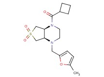 (4aR*,7aS*)-1-(cyclobutylcarbonyl)-4-[(5-methyl-2-furyl)methyl]octahydrothieno[3,4-b]pyrazine 6,6-dioxide