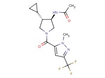N-((3R*,4S*)-4-cyclopropyl-1-{[1-methyl-3-(trifluoromethyl)-1H-pyrazol-5-yl]carbonyl}-3-pyrrolidinyl)acetamide