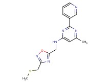 6-methyl-N-({3-[(methylthio)methyl]-1,2,4-oxadiazol-5-yl}methyl)-2-pyridin-3-ylpyrimidin-4-amine