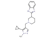 2-{1-[(5-cyclopropyl-1-methyl-1H-pyrazol-4-yl)methyl]-3-piperidinyl}-1H-benzimidazole