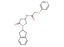 N-[1-(2,3-dihydro-1H-inden-2-yl)-5-oxo-3-pyrrolidinyl]-2-(4-pyridinylthio)acetamide