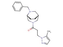 (1R*,5R*)-6-benzyl-3-[3-(5-methyl-1H-pyrazol-1-yl)propanoyl]-3,6-diazabicyclo[3.2.2]nonane