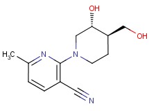 2-[(3R*,4R*)-3-hydroxy-4-(hydroxymethyl)-1-piperidinyl]-6-methylnicotinonitrile