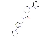 1-pyridin-2-yl-N-[(2-pyrrolidin-1-yl-1,3-thiazol-4-yl)methyl]piperidine-3-carboxamide