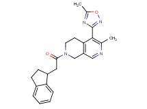 2-(2,3-dihydro-1H-inden-1-ylacetyl)-6-methyl-5-(5-methyl-1,2,4-oxadiazol-3-yl)-1,2,3,4-tetrahydro-2,7-naphthyridine