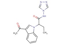 2-(3-acetyl-1H-indol-1-yl)-N-4H-1,2,4-triazol-4-ylbutanamide