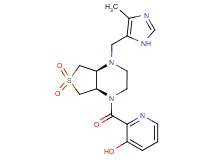 2-{[(4aS*,7aR*)-4-[(4-methyl-1H-imidazol-5-yl)methyl]-6,6-dioxidohexahydrothieno[3,4-b]pyrazin-1(2H)-yl]carbonyl}-3-pyridinol