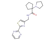 N-[(2-pyrimidin-2-yl-1,3-thiazol-4-yl)methyl]-1-pyrrolidin-1-ylcyclopentanecarboxamide