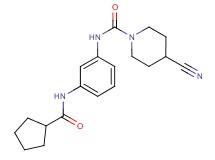 4-cyano-N-{3-[(cyclopentylcarbonyl)amino]phenyl}piperidine-1-carboxamide