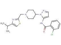 2-chloro-N-(1-{1-[(4-isopropyl-1,3-thiazol-2-yl)methyl]-4-piperidinyl}-1H-pyrazol-5-yl)benzamide