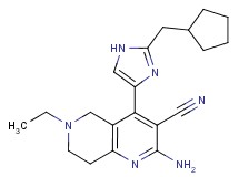 2-amino-4-[2-(cyclopentylmethyl)-1H-imidazol-4-yl]-6-ethyl-5,6,7,8-tetrahydro-1,6-naphthyridine-3-carbonitrile