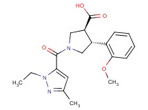 (3S*,4R*)-1-[(1-ethyl-3-methyl-1H-pyrazol-5-yl)carbonyl]-4-(2-methoxyphenyl)pyrrolidine-3-carboxylic acid