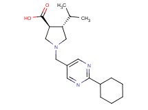 (3S*,4S*)-1-[(2-cyclohexyl-5-pyrimidinyl)methyl]-4-isopropyl-3-pyrrolidinecarboxylic acid