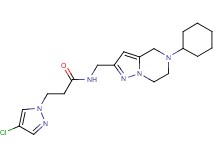 3-(4-chloro-1H-pyrazol-1-yl)-N-[(5-cyclohexyl-4,5,6,7-tetrahydropyrazolo[1,5-a]pyrazin-2-yl)methyl]propanamide