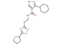 3-cyclohexyl-N-{2-[5-(tetrahydro-2-furanyl)-1,2,4-oxadiazol-3-yl]ethyl}-1H-pyrazole-4-carboxamide