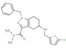 1-benzyl-5-{[(5-chloro-2-thienyl)methyl]amino}-N,N-dimethyl-4,5,6,7-tetrahydro-1H-indazole-3-carboxamide