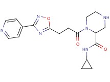 N-cyclopropyl-1-{3-[3-(4-pyridinyl)-1,2,4-oxadiazol-5-yl]propanoyl}-2-piperazinecarboxamide